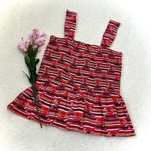 LOFT NWT Ikat Smocked Peplum Tank Top - Size XS Petite